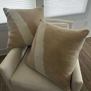 RH Abstract Chenille Diagonal Pillow Covers (inserts included) 24”x24”